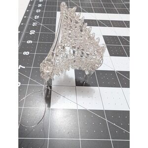 Silvestri Clear Glass Baby Grand Piano 3 inch Holiday Ornament vtg